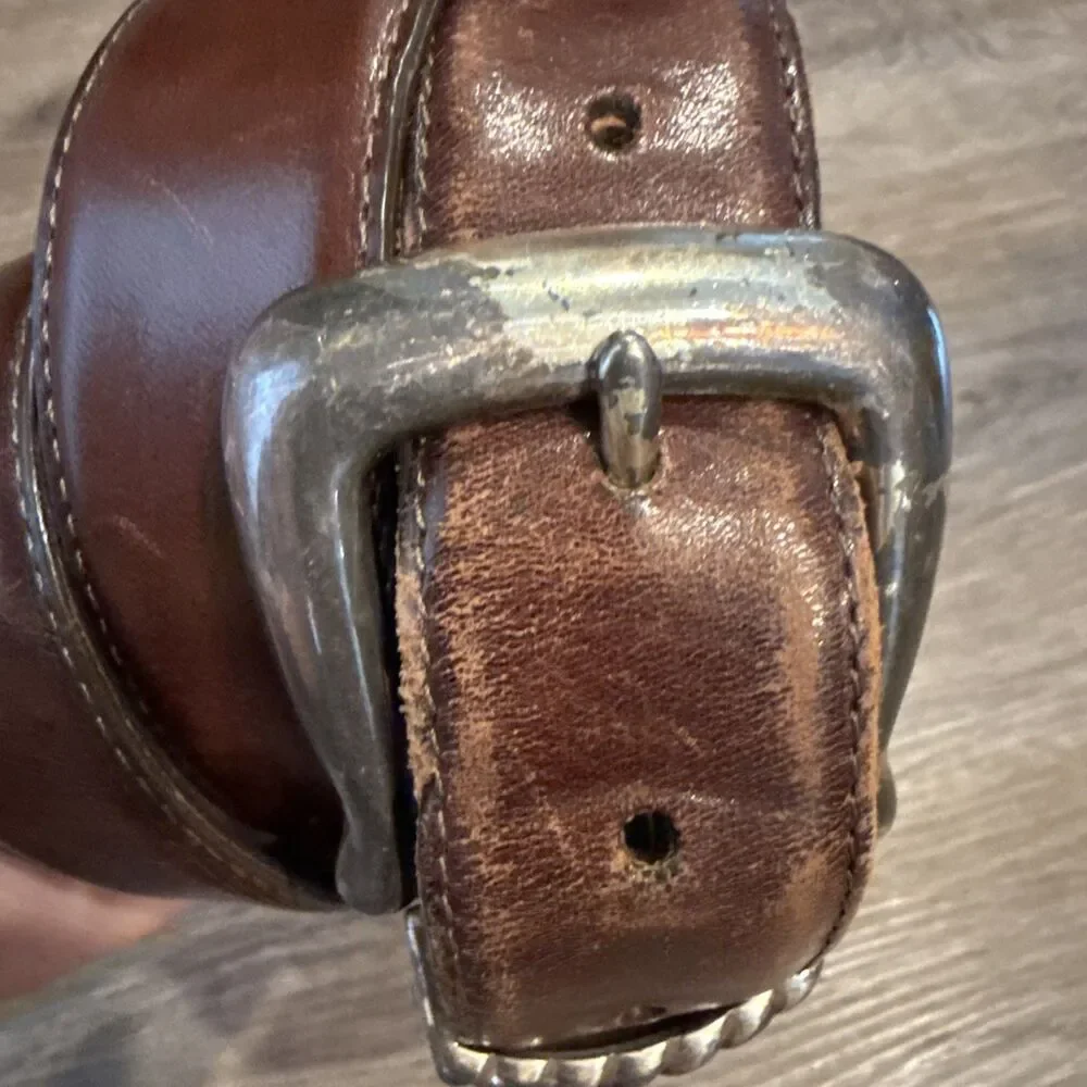 Vintage Brighton Brown Leather Belt Size L